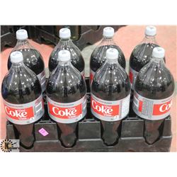 CASE WITH EIGHT 2L BOTTLES OF DIET COKE