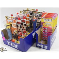 BOX WITH NEW PEZ DISPENSERS AND REFILLS