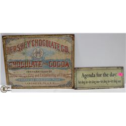 LOT OF 2 METAL PLAQUES