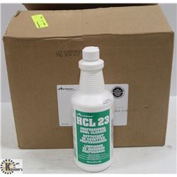BOX WITH 12 BOTTLES OF HCL 23 BOWL CLEANER