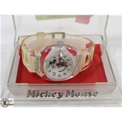VINTAGE CLEAR WIND UP MICKEY MOUSE WATCH WITH