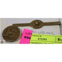 WW2 US MARINES TIE CLIP AND PIN
