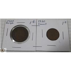 1920 CANADA LARGE AND SMALL PENNY
