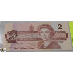1986 $2 CANADIAN BILL