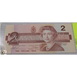 1986 $2 CANADIAN BILL