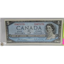 1954 $5 CANADIAN BILL