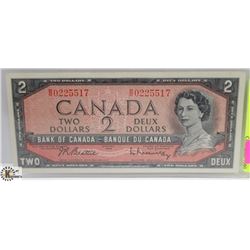 1954 $2 CANADIAN BILL