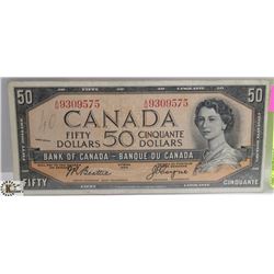 1954 $50 CANADIAN BILL