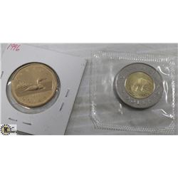 2001 TOONIE ORIGINAL PACKAGE & 1996 LOONIE