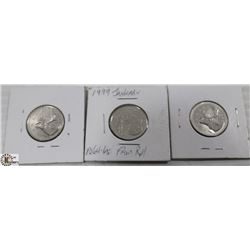 LOT OF 3 QUARTERS, 1999 JANUARY FROM ROLL,