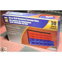 NEW 30 PC WALL MOUNTED STORAGE BINS