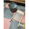 ANTIQUE WASHBOARD WITH METAL