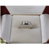 Image 1 : .925 STERLING SILVER RING WITH CZs - SIZE 7 -