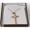 Image 1 : 14 KT GOLD PLATED CROSS ON 16 INCH CHAIN -