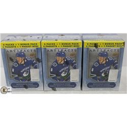 LOT OF THREE 2018-19 UPPER DECK ARTIFACTS 7 PACK