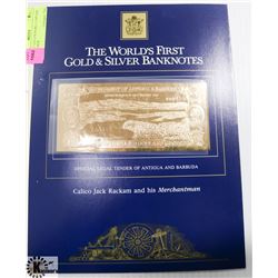 23 KARAT GOLD $100 BILL CAPTAIN CALICO JACK