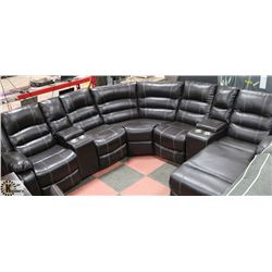 NEW BORDEOUX BLACK LEATHERETTE DOUBLE CONSOLE