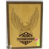 HARLEY DAVIDSON HAND CRAFTED WOOD BURNED PLAQUE
