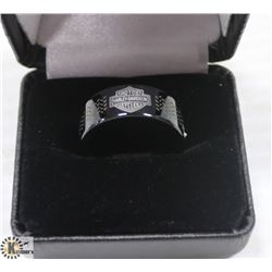 HARLEY DAVIDSON EMBLEM BLACK RING, SIZE 9