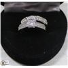 Image 1 : STERLING SILVER CZ ENGAGEMENT SET, SIZE 5