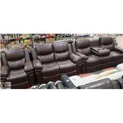 NEW NORWICH LEATHERETTE SOFA 78", LOVESEAT 58"