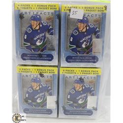 LOT OF FOUR 2018-19 UPPER DECK ARTIFACTS 7 PACK