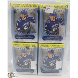 LOT OF FOUR 2018-19 UPPER DECK ARTIFACTS 7 PACK