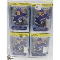 LOT OF FOUR 2018-19 UPPER DECK ARTIFACTS 7 PACK