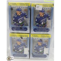 LOT OF FOUR 2018-19 UPPER DECK ARTIFACTS 7 PACK