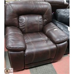 LARGE DARK BROWN "STITCHED" LEATHER