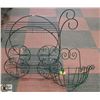Image 1 : WROUGHT IRON CART & HANGING BASKET