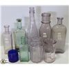 Image 1 : ANTIQUE MEDICINE BOTTLES, PURPLE, GREEN & BLUE