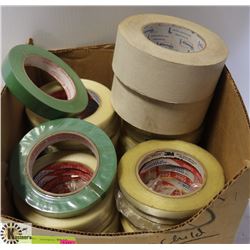 BOX OF MIXED ROLLS OF TAPE
