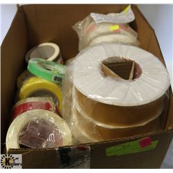 BOX OF MIXED ROLLS OF TAPE