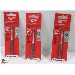 SET OF 3 NEW MILWAUKEE SQUARE DRILL ACCESSORIES