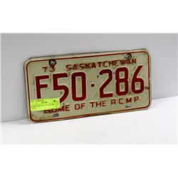 SASKATCHEWAN 1973 LICENSE PLATE
