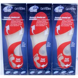 LOT OF 3 GEL GENIE GEL INSOLES LADIES SIZE 5 - 8.5
