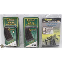 2 NEW 6 PACKS OF AR-15 MAGAZINE CAPS & DELTA
