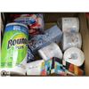 Image 1 : BOX WITH ASSORTED TOILET PAPER, TISSUE & PAPER