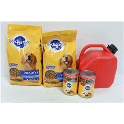 BOX WITH WET & DRY PEDIGREE DOG FOOD, INCLUDES