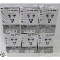 PACK OF 6 PAR30LN - 15 WATTS FLOOD 700 LUMENS BULB