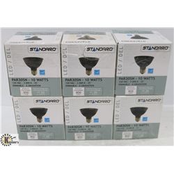 PACK OF 6 LED 10 WATTS 120 VAC BRIGHTNESS, 800