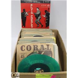 BOX OF VINTAGE 45RPM RECORDS