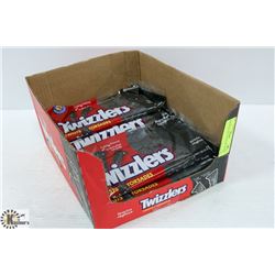 BOX OF BLACK TWIZZLER TWISTS