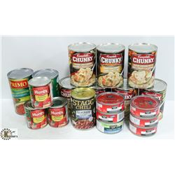 BOX OF ASSORTED SOUPS & CHILI