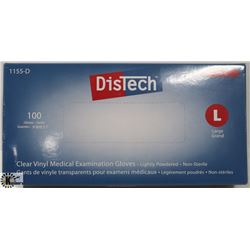 BOX OF DISTECH VINYL MEDICAL EXAMINATION GLOVES SZ