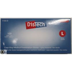 BOX OF DISTECH VINYL MEDICAL EXAMINATION GLOVES SZ