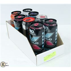 BOX OF 8 ASSORTED ENERGY DRINKS