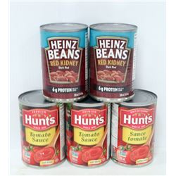 BAG WITH HEINZ RED KIDNEY BEANS & HUNTS TOMATOE