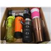 Image 1 : FLAT OF WATER BOTTLES & HOT BEVERAGE MUGS,